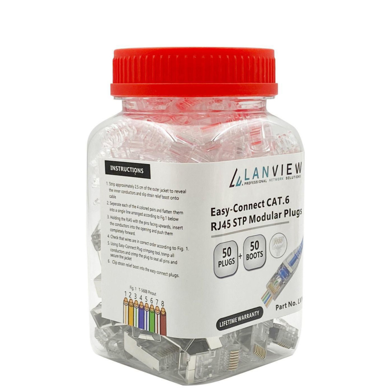 Lanview LVN125310 connecteur de fils RJ45 Transparent