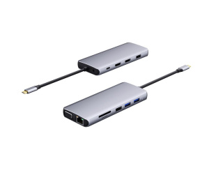 eSTUFF ES623009 hub & concentrateur USB 3.2 Gen 1 (3.1 Gen 1) Type-C 5000 Mbit/s Gris