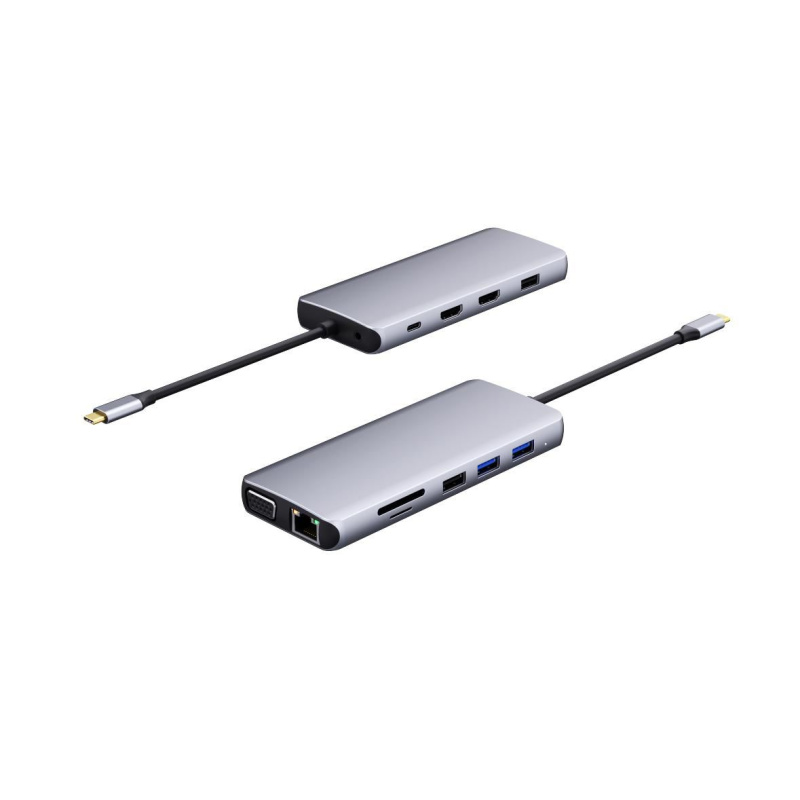 eSTUFF ES623009 hub & concentrateur USB 3.2 Gen 1 (3.1 Gen 1) Type-C 5000 Mbit/s Gris