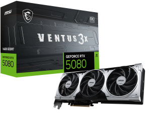 MSI VENTUS GEFORCE RTX 5080 16G 3X OC PLUS carte graphique NVIDIA 16 Go GDDR7