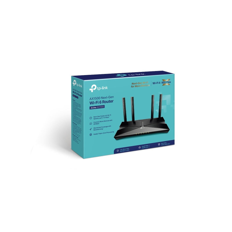 TP-Link Archer AX1500 routeur sans fil Gigabit Ethernet Bi-bande (2,4 GHz / 5 GHz) Noir