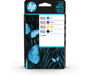 HP 932 Pack de 4 cartouches d'encre noire/933 Pack de 4 cartouches d'encre cyan/magenta/jaune authentiques