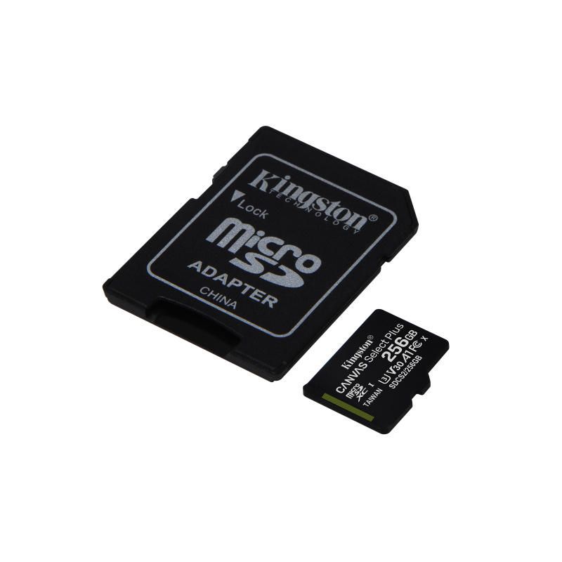 Kingston Technology Canvas Select Carte micSDXC Plus 100R A1 C10 de 256 Go + ADP