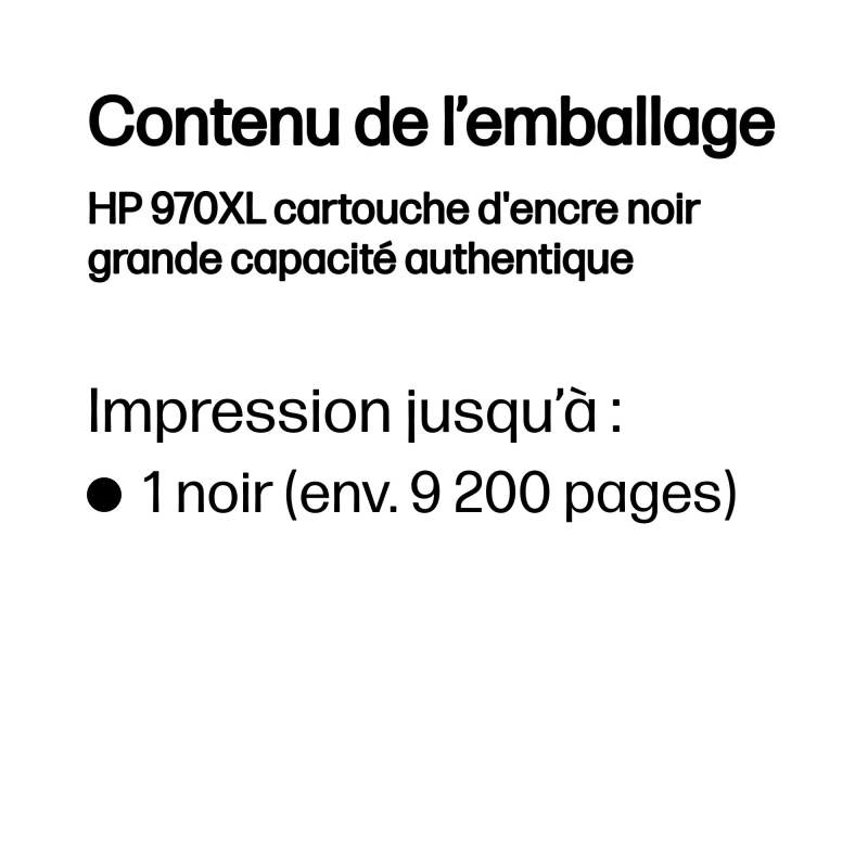 HP 970XL cartouche d'encre noir grande capacité authentique