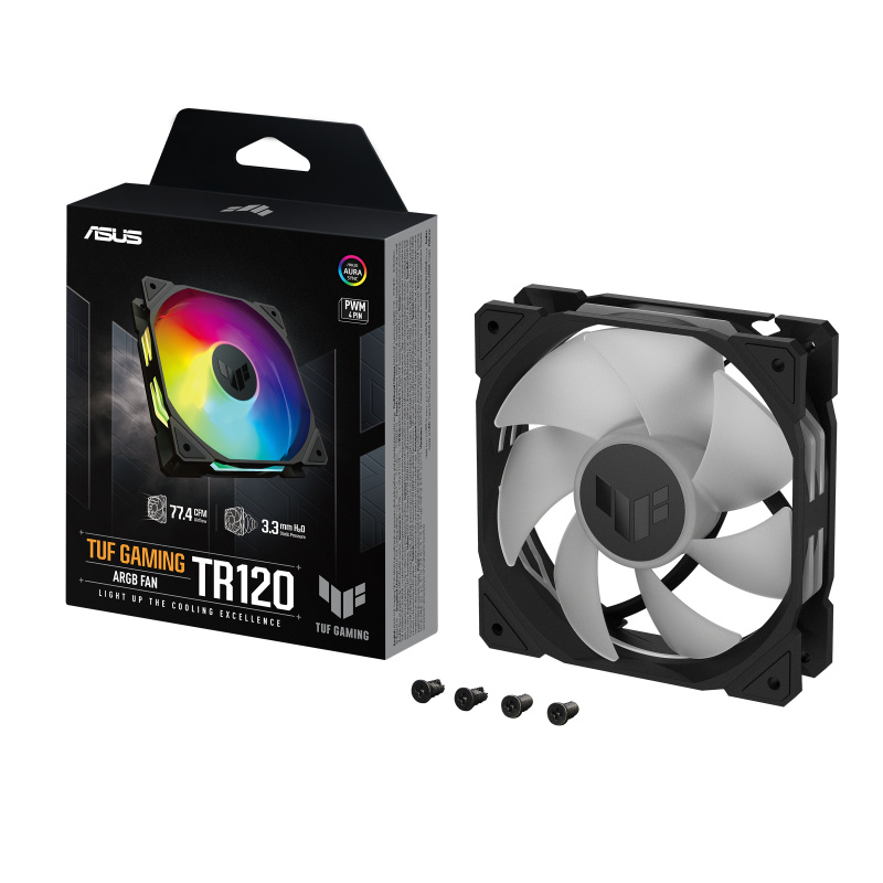 ASUS TUF Gaming TR120 ARGB Fan - Single Pack Boitier PC Ventilateur 12 cm Noir