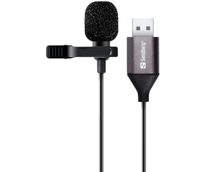 Sandberg Streamer USB Clip Microphone Noir Microphone à clipser