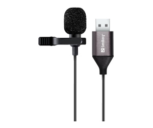 Sandberg Streamer USB Clip Microphone Noir Microphone à clipser