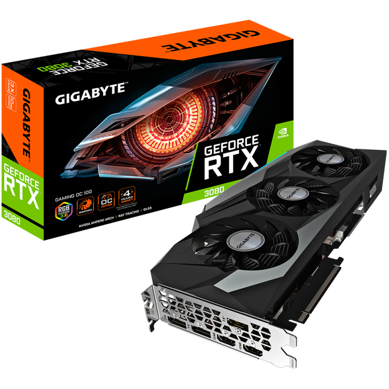 GIGABYTE GAMING GV-N3080GAMING OC-10GD carte graphique NVIDIA GeForce RTX 3080 10 Go GDDR6X