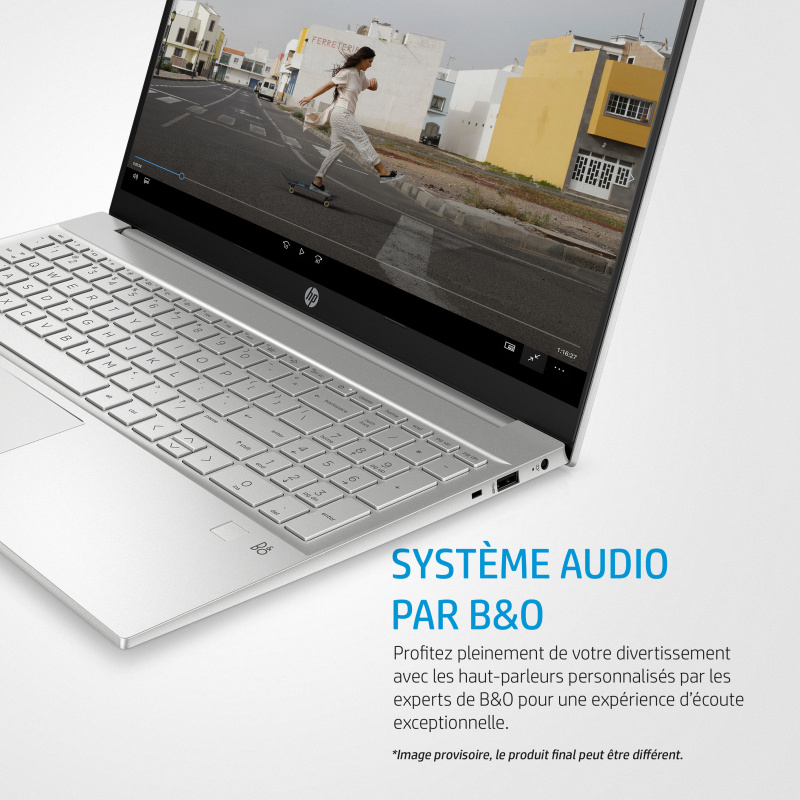 HP Pavilion 15-eg0074nf Intel® Core™ i5 i5-1135G7 Ordinateur portable 39,6 cm (15.6") Full HD 16 Go DDR4-SDRAM 512 Go SSD Wi-Fi 6 (802.11ax) Windows 11 Home Argent