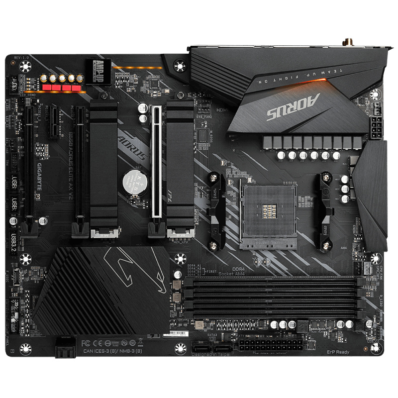 GIGABYTE B550 AORUS ELITE AX V2 Carte mère - Processeurs AMD Ryzen 5000, VRM 12+2 phases, jusqu'à 4733 MHz DDR4, 1xPCIe 4.0 + 1xPCIe 3.0 M.2, Wi-Fi 6E, LAN 2.5GbE, USB 3.2 Gen 2