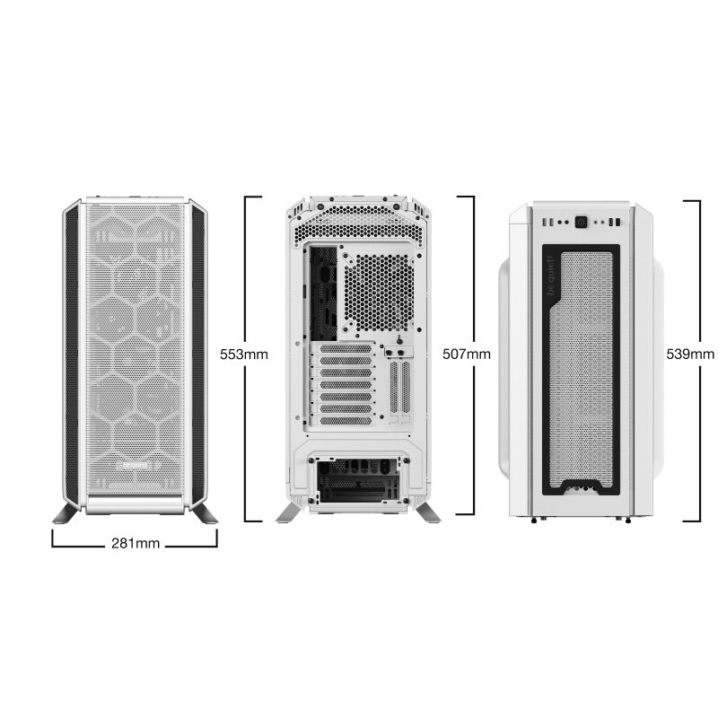 be quiet! Silent Base 802 Blanc | Boîtier PC ARGB vitré, Mini ITX / Micro ATX / ATX / E-ATX, 3 ventilateurs Pure Wings 140 mm