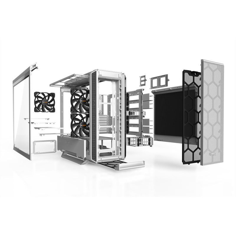 be quiet! Silent Base 802 Blanc | Boîtier PC ARGB vitré, Mini ITX / Micro ATX / ATX / E-ATX, 3 ventilateurs Pure Wings 140 mm