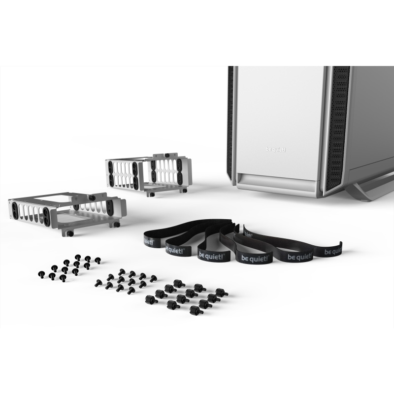 be quiet! Silent Base 802 Blanc | Boîtier PC ARGB vitré, Mini ITX / Micro ATX / ATX / E-ATX, 3 ventilateurs Pure Wings 140 mm