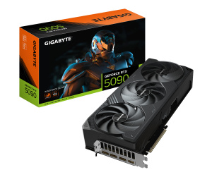 GIGABYTE GeForce RTX 5090 WINDFORCE OC 32G Carte Graphique - 32 Go GDDR7, 512 bits, PCI-E 5.0, 2467MHz Fréquence du Cœur, 3 x DP 2.1a, 1 x HDMI 2.1b, NVIDIA DLSS 4, GV-N5090WF3OC-32GD