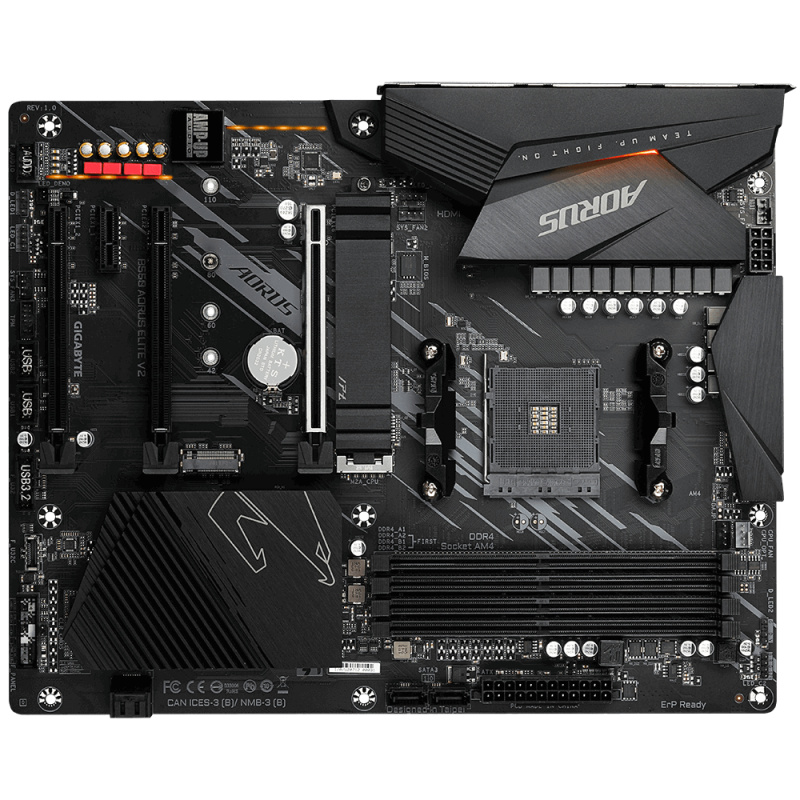 GIGABYTE B550 AORUS ELITE V2 Carte mère - Processeurs AMD Ryzen 5000, VRM 12+2 phases, jusqu'à 4733 MHz DDR4, 1xPCIe 4.0 + 1xPCIe 3.0 M.2, LAN 2.5GbE, USB 3.2 Gen 2