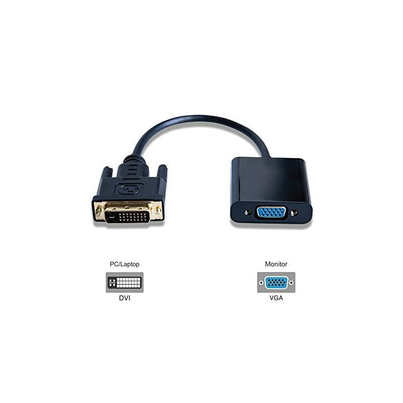 Microconnect DVIDVGA câble vidéo et adaptateur 0,25 m DVI-D VGA (D-Sub) Noir