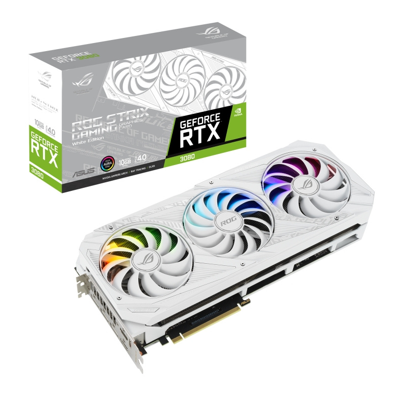 ASUS ROG -STRIX-RTX3080-10G-WHITE NVIDIA GeForce RTX 3080 10 Go GDDR6X