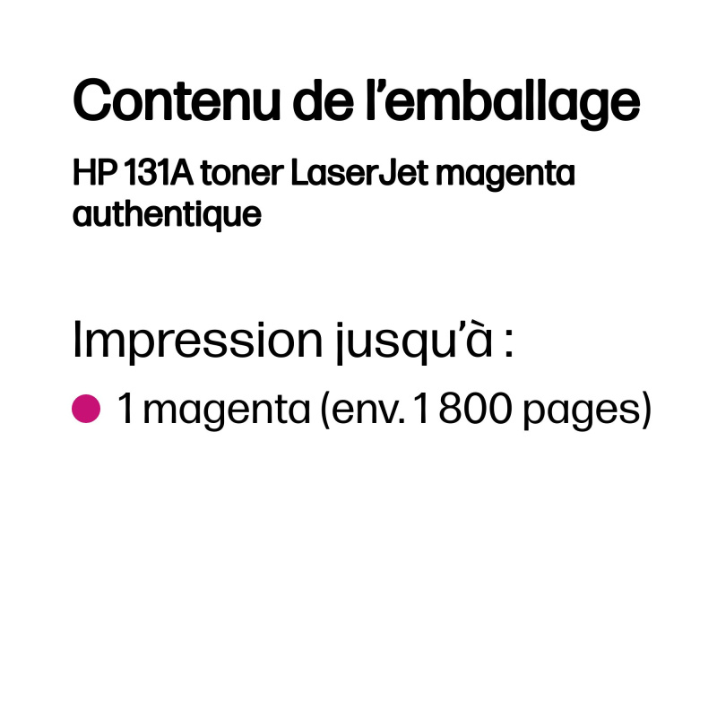 HP 131A toner LaserJet magenta authentique