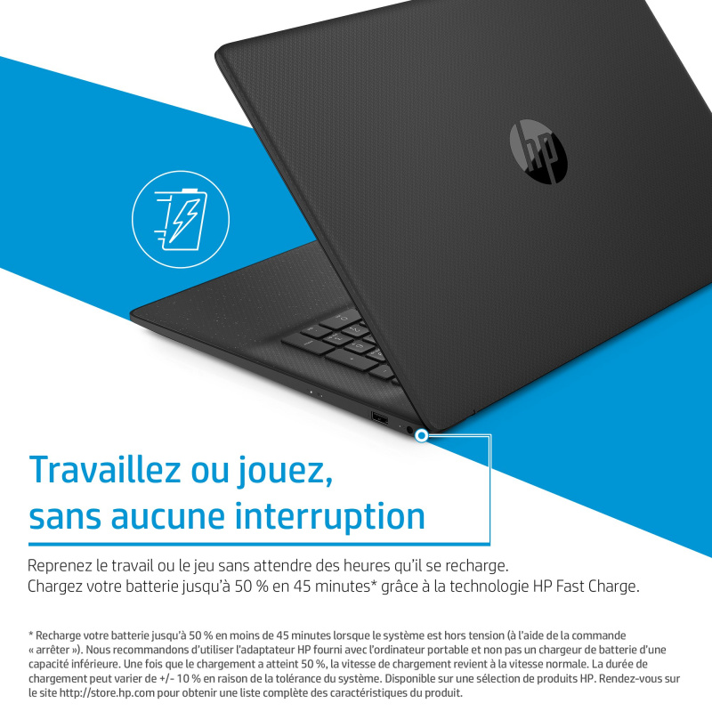 HP 17-cn0301nf Intel® Core™ i5 i5-1135G7 Ordinateur portable 43,9 cm (17.3") Full HD 8 Go DDR4-SDRAM 512 Go SSD Wi-Fi 5 (802.11ac) Windows 11 Home Argent