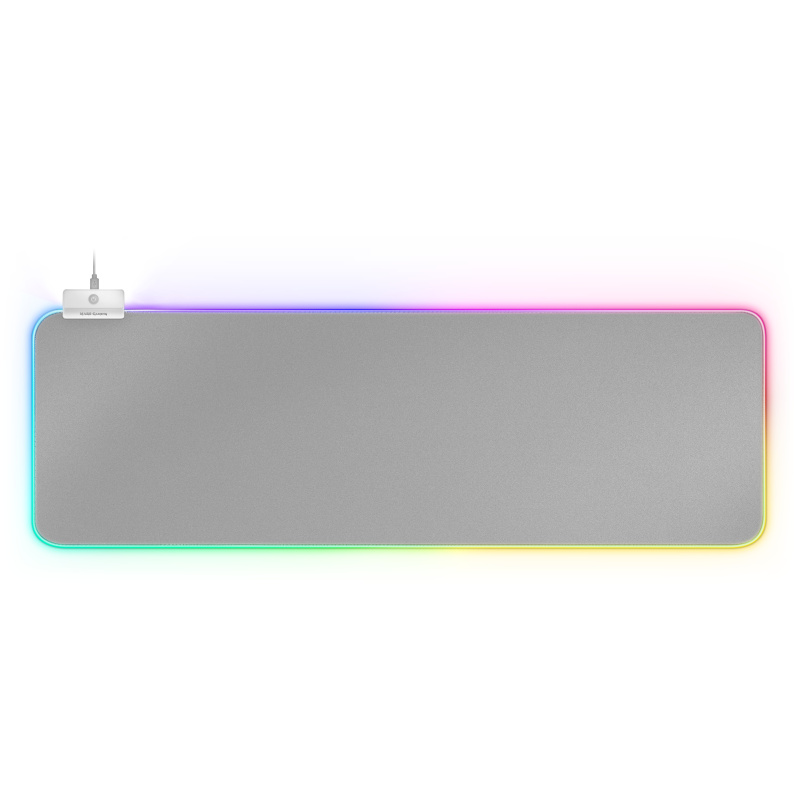 Mars Gaming MMPRGB2S tapis de souris Tapis de souris de jeu Argent, Blanc