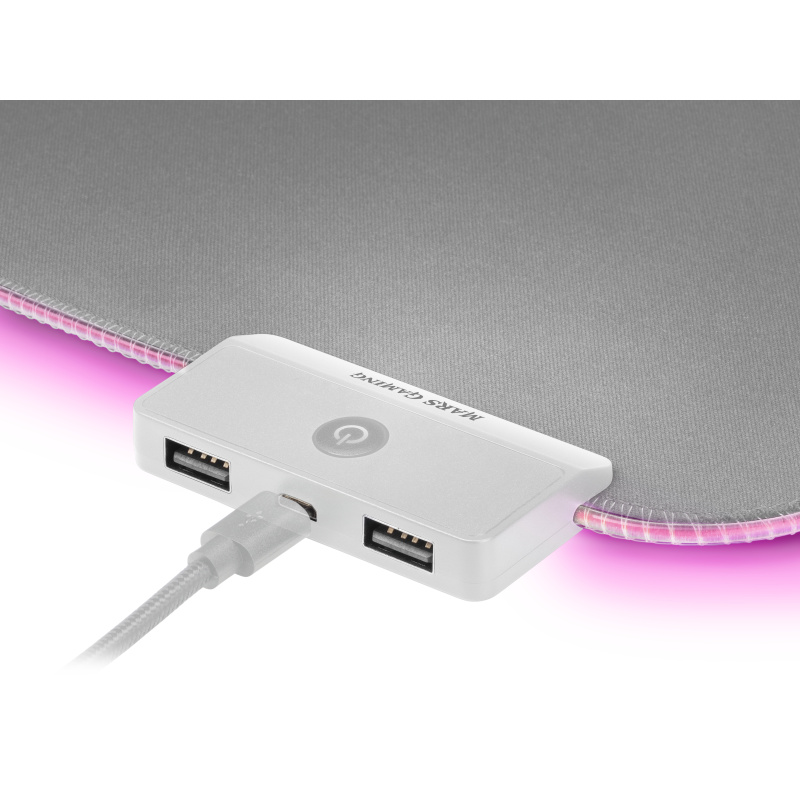 Mars Gaming MMPRGB2S tapis de souris Tapis de souris de jeu Argent, Blanc