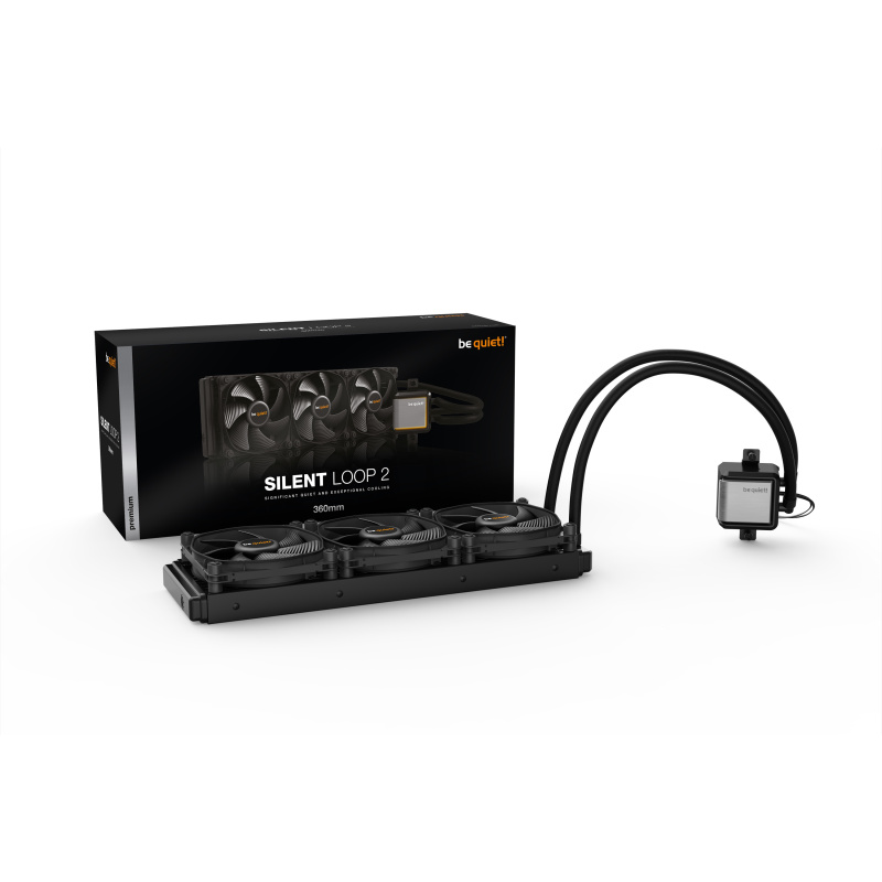 be quiet! Silent Loop 360 mm | Système de refroidissement liquide tout-en-un, 360 mm, noir, socket Intel et AMD