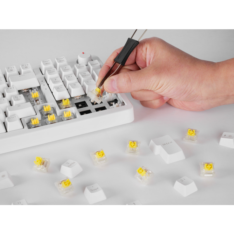 Mars Gaming MKPROWYFR clavier USB AZERTY Français Blanc