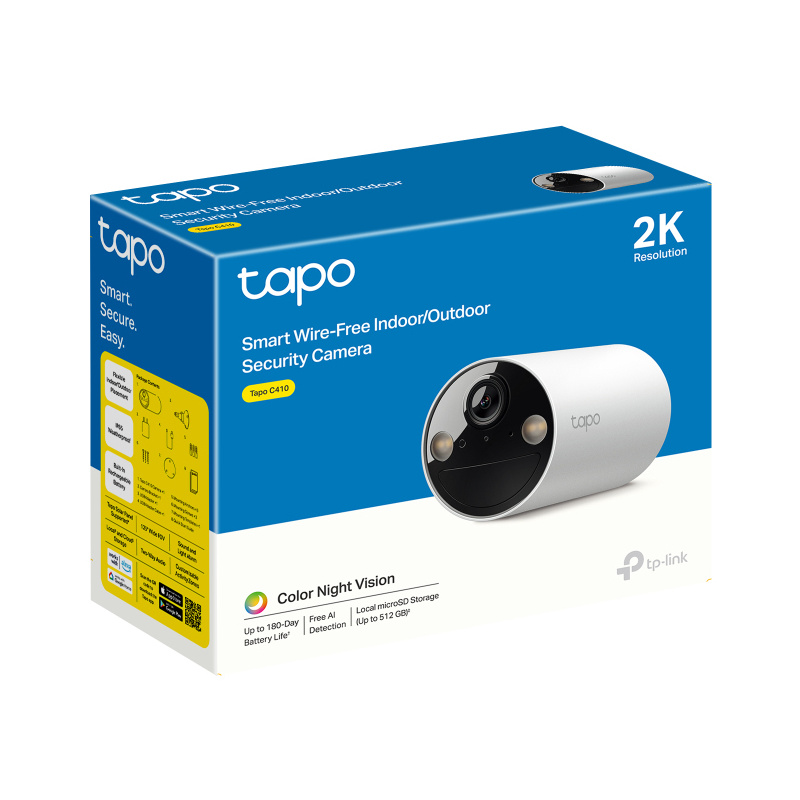 TP-Link Tapo C410 Balle (forme) Caméra de sécurité IP Extérieure 2304 x 1296 pixels Plafond/mur
