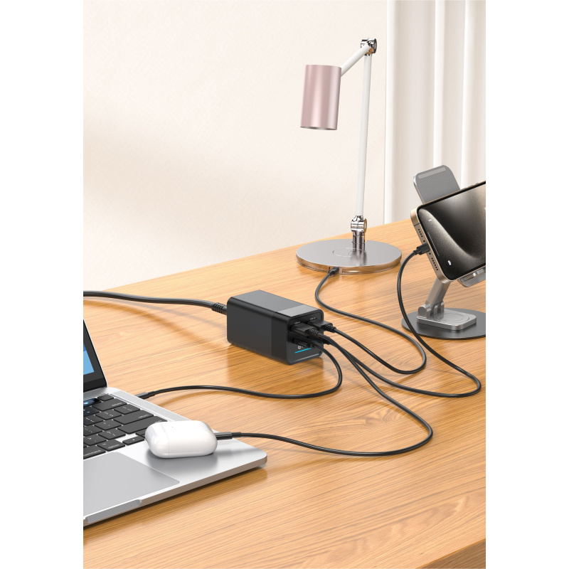 eSTUFF ES635201 chargeur d'appareils mobiles Ordinateur portable, Smartphone, Tablette, Universel Noir Secteur Intérieure