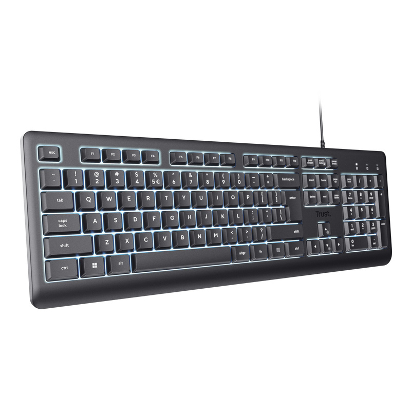 Trust Primo Beleuchtete clavier maison/bureau USB AZERTY Français Noir