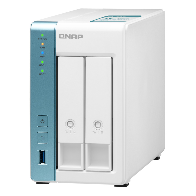 QNAP TS-231K serveur de stockage NAS Tower Ethernet/LAN Turquoise, Blanc Alpine AL-214