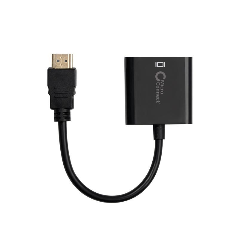Microconnect HDMVGA2B câble vidéo et adaptateur 0,15 m VGA (D-Sub) HDMI Type A (Standard) Noir