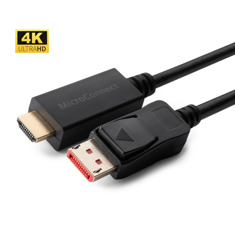 Microconnect MC-DP-HDMI-1004K câble vidéo et adaptateur 1 m DisplayPort Noir