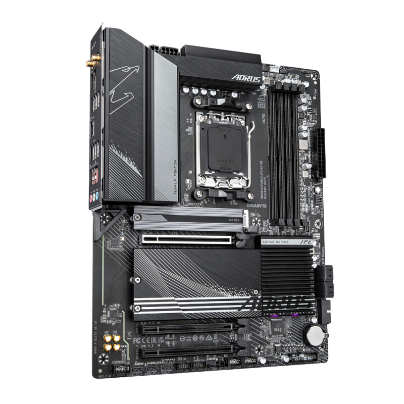 GIGABYTE B650 AORUS ELITE AX V2 Carte mère - AMD Ryzen série 9000, VRM 12+2+2 phases, jusqu'à 8000 MHz DDR5 (OC), 1xPCIe 5.0 + 2xPCIe 4.0 M.2, LAN 2,5 GbE, WIFI 6E, USB 3.2 Gen 2