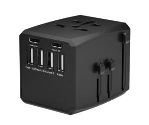 Microconnect MC-TRAVELADAPTER1 prise de courant électrique Noir
