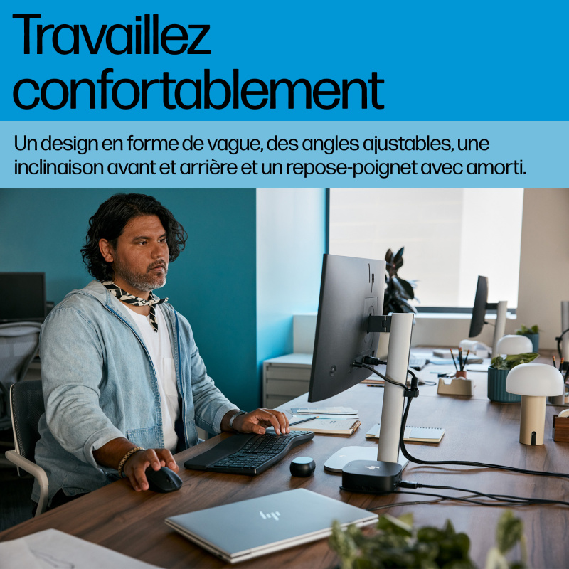 HP STORE 3PL clavier Bureau RF sans fil + Bluetooth Noir