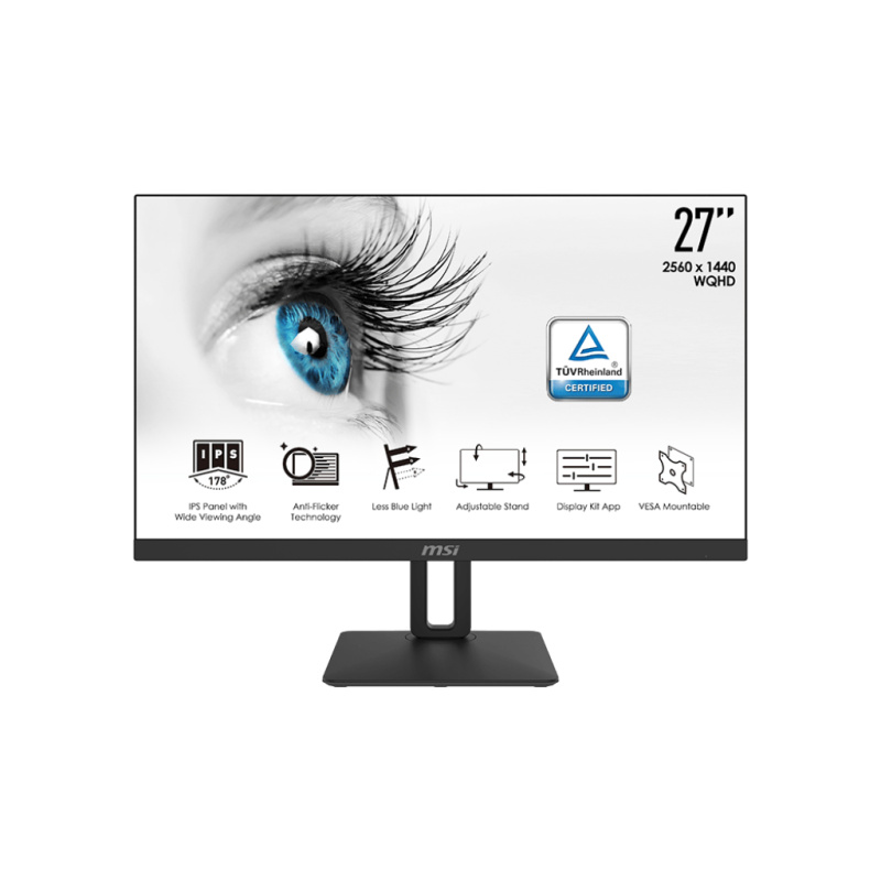 MSI PRO MP271QP écran plat de PC 68,6 cm (27") 2560 x 1440 pixels Wide Quad HD LED Noir