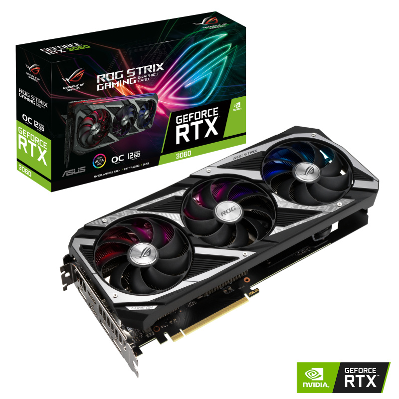 ASUS ROG -STRIX-RTX3060-O12G-V2-GAMING NVIDIA GeForce RTX 3060 12 Go GDDR6