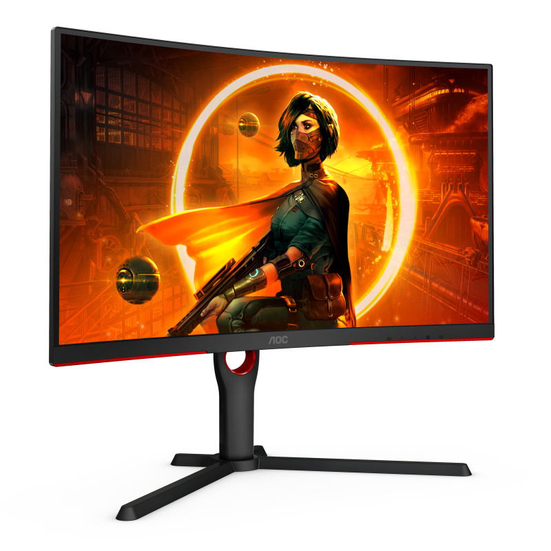AOC CQ27G3SU/BK écran plat de PC 68,6 cm (27") 2560 x 1440 pixels Quad HD LED Noir, Rouge