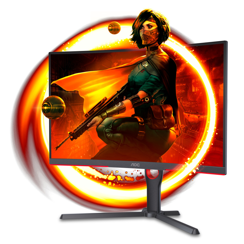 AOC CQ27G3SU/BK écran plat de PC 68,6 cm (27") 2560 x 1440 pixels Quad HD LED Noir, Rouge