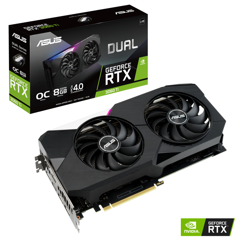 ASUS Dual -RTX3060TI-O8G-V2 NVIDIA GeForce RTX 3060 Ti 8 Go GDDR6