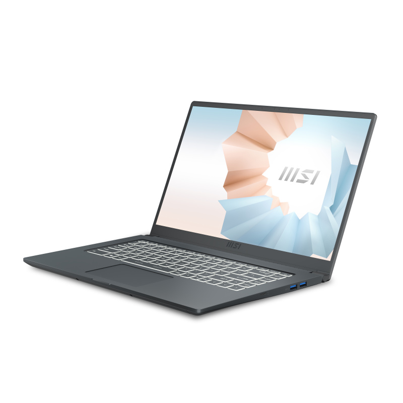 MSI Modern 15 A5M-212FR AMD Ryzen™ 5 5500U Ordinateur portable 39,6 cm (15.6") Full HD 16 Go DDR4-SDRAM 512 Go SSD Wi-Fi 6 (802.11ax) Windows 11 Home Gris