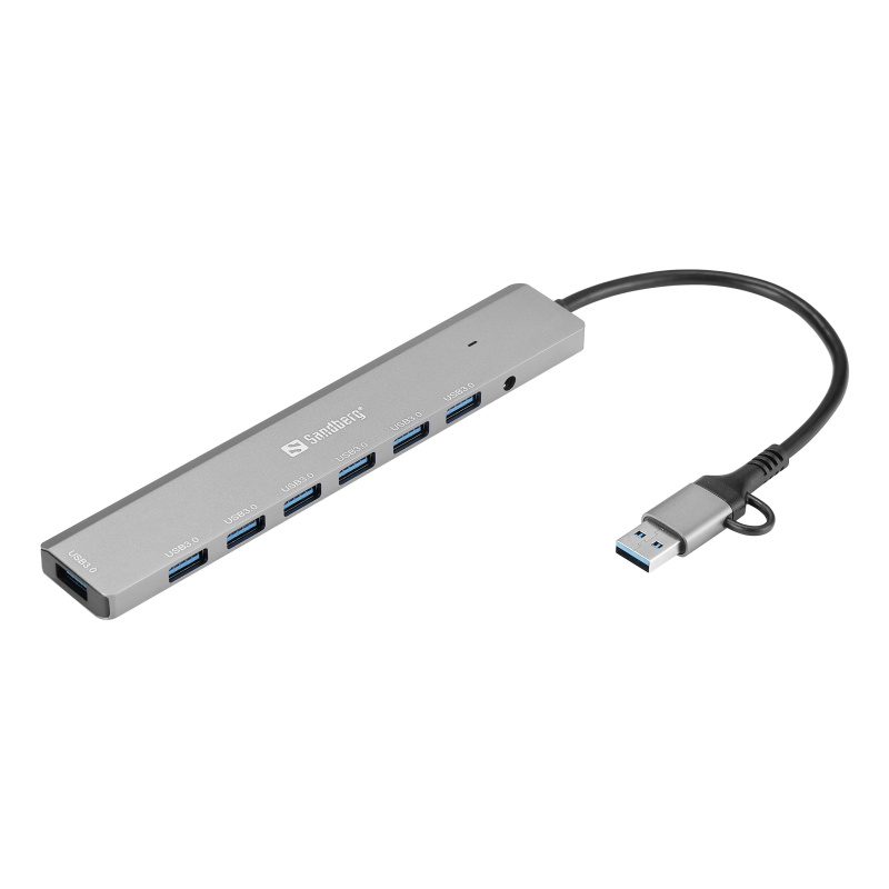 Sandberg 136-66 hub & concentrateur USB 3.2 Gen 1 (3.1 Gen 1) Type-A + Type-C 5000 Mbit/s