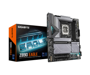 GIGABYTE Z890 EAGLE Carte Mère - Prend en charge les processeurs Intel Core Ultra (Série 2), VRM 14+1+2 phases, jusqu'à 8800MHz DDR5 (OC), 1x PCIe 5.0 M.2 + 3x PCIe 4.0 M.2, LAN 2,5GbE, USB4