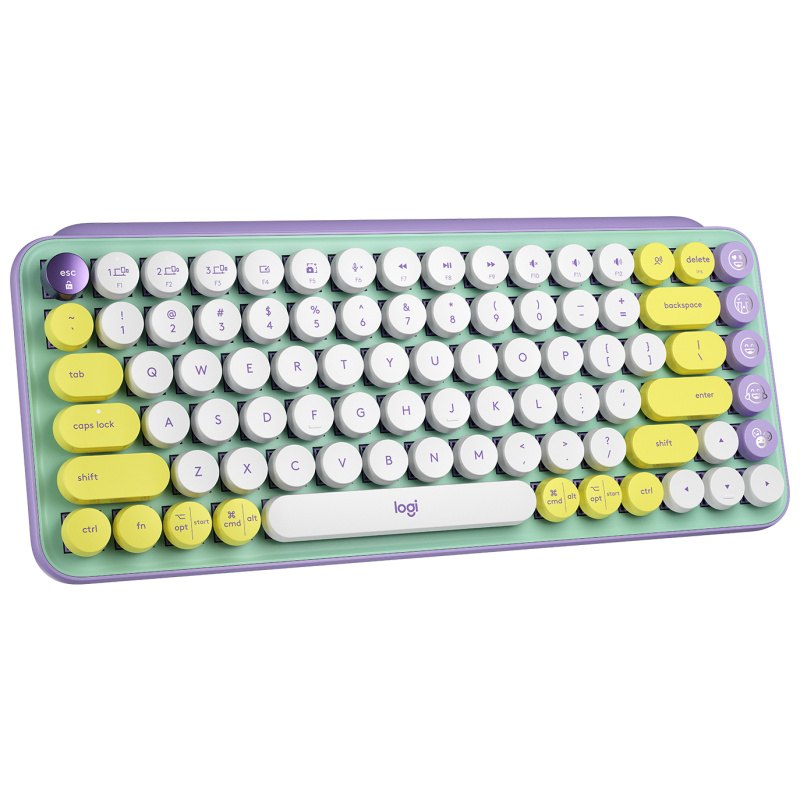 Logitech POP Keys Wireless Mechanical Keyboard With Emoji Keys clavier Bluetooth AZERTY Français Couleur menthe