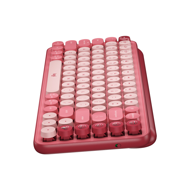 Logitech POP Keys Wireless Mechanical Keyboard With Emoji Keys clavier Universel Bluetooth AZERTY Français Rose