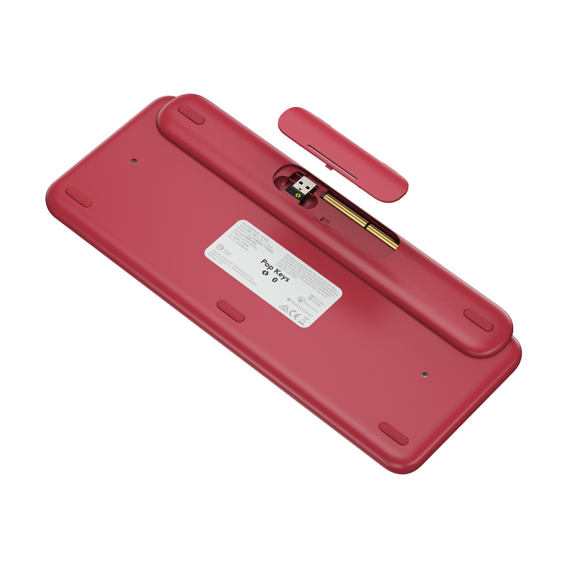 Logitech POP Keys Wireless Mechanical Keyboard With Emoji Keys clavier Universel Bluetooth AZERTY Français Rose