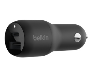 Belkin CCB004BTBK chargeur d'appareils mobiles Smartphone, Tablette Noir Allume-cigare, USB Charge rapide Intérieure, Extérieure