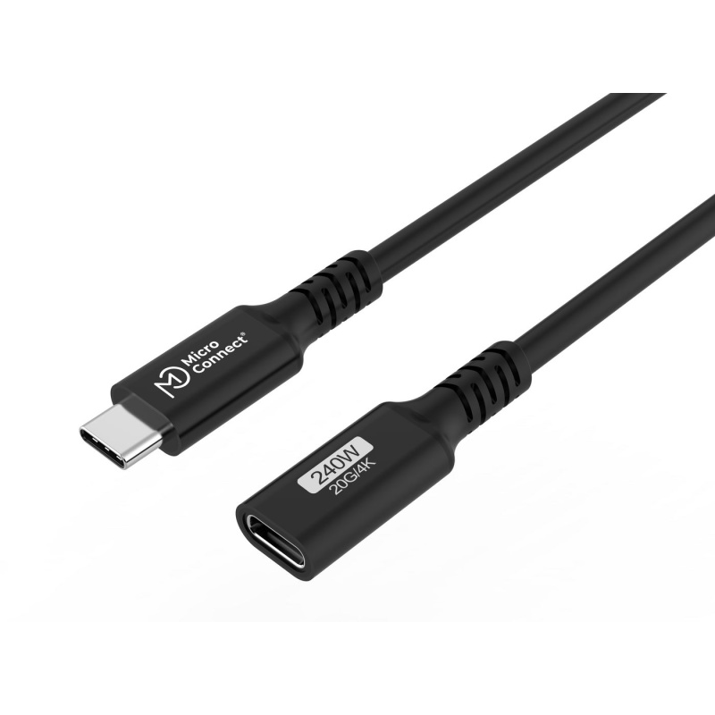 Microconnect USB3.2CC2EX câble USB USB4 Gen 2x2 2 m USB C Noir