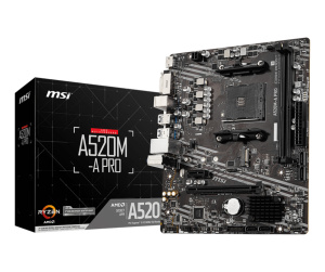 MSI A520M-A PRO carte mère AMD A520 Emplacement AM4 micro ATX